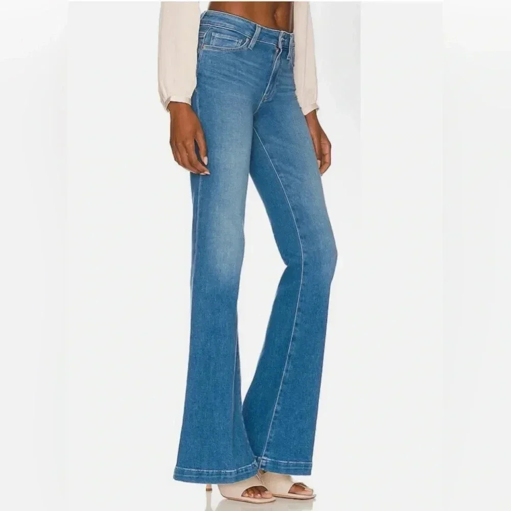 Paige NWT Genevieve Modern High Rise Flare in Golden Years - NWT - Picture 2 of 8